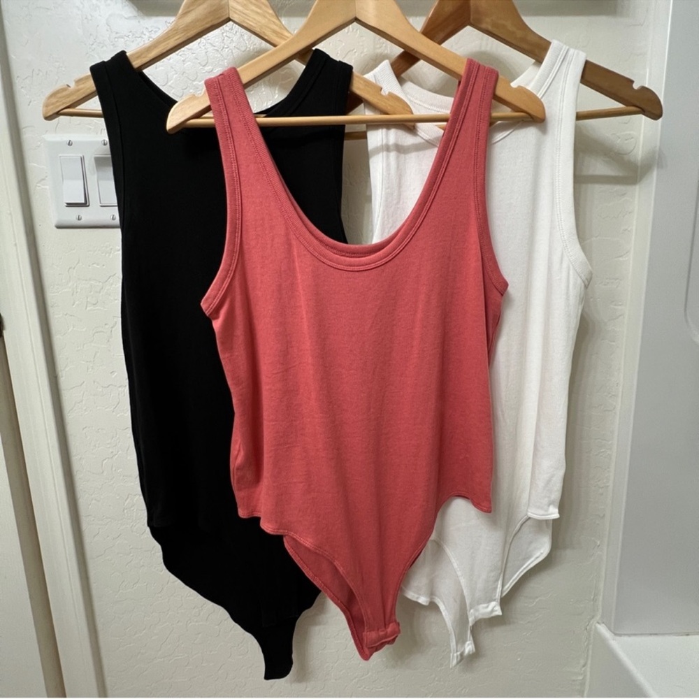 A New Day Black and Pink Sleeveless Bodysuit Set of 3